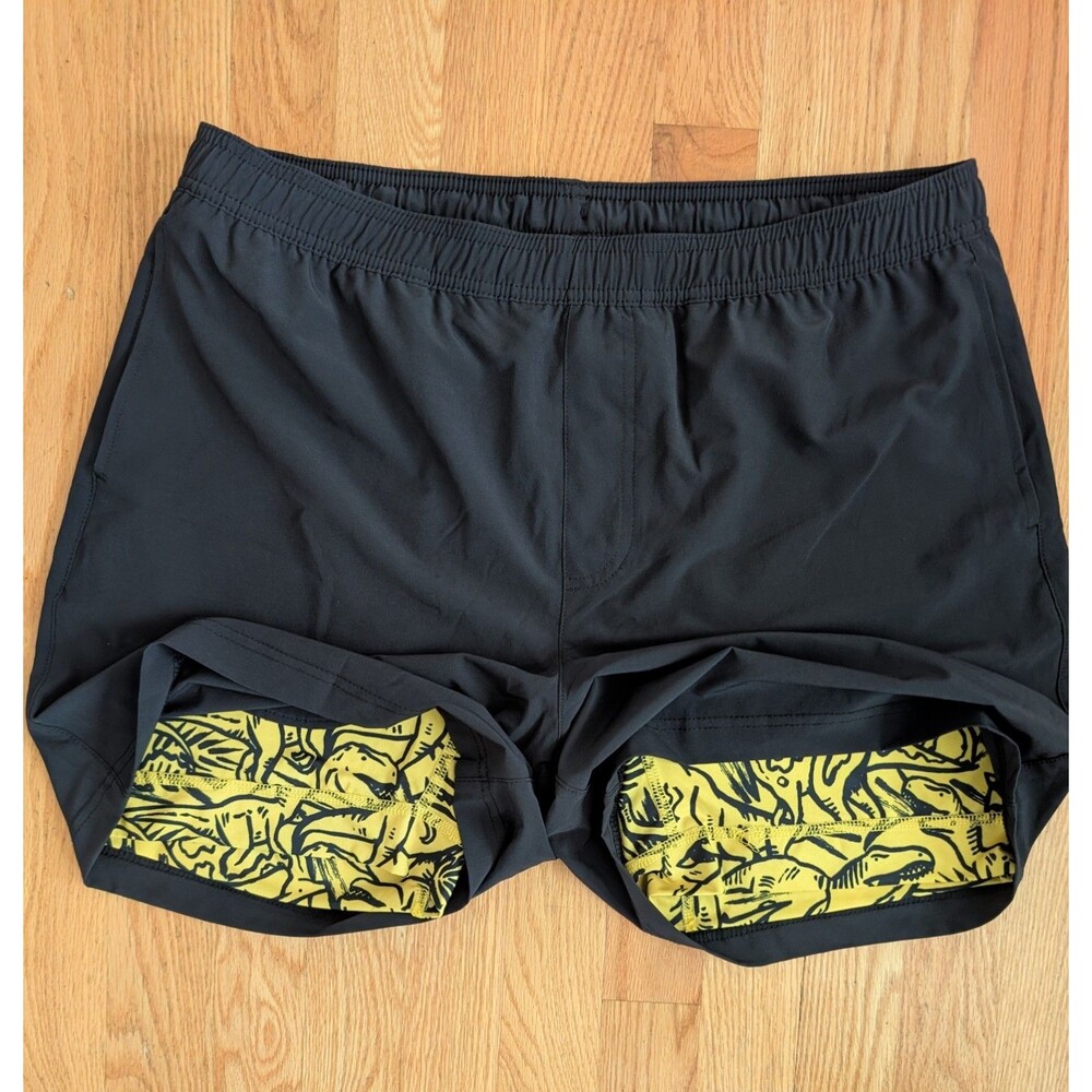 Chubbies Shorts Mens XL Tyrannosaurus Reps Stretch Zip Pocket Training Lined